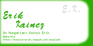 erik kaincz business card